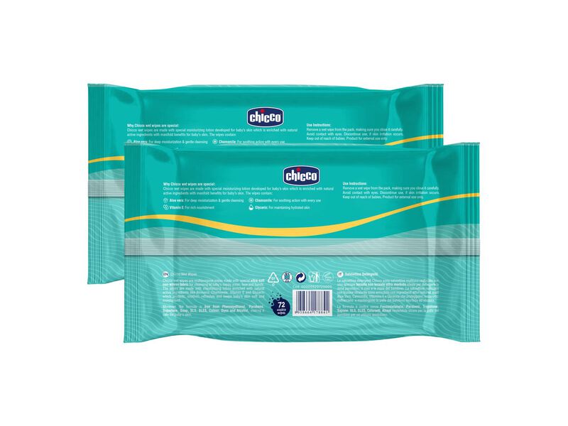 Wet Wipes 144 Pcs - Fliptop (Pack of 2) image number 1